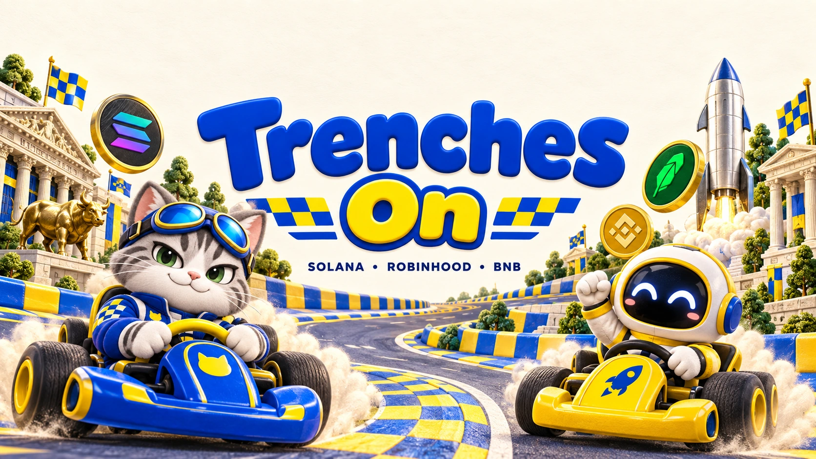 The Trenches On memecoin universe: Solana, Robinhood and BNB.