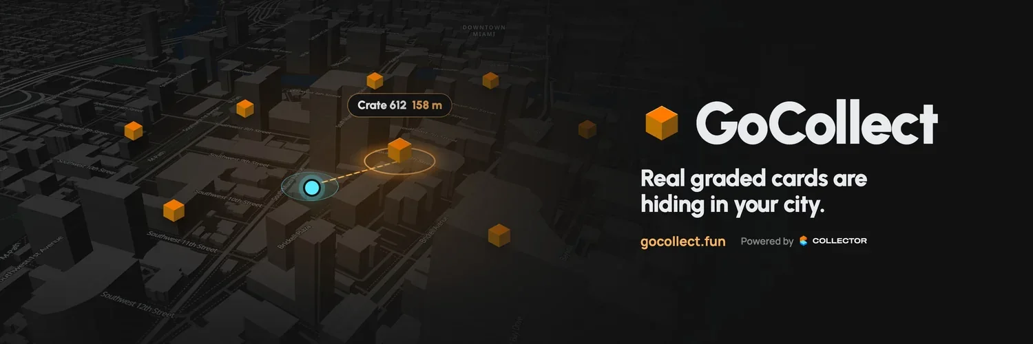 Dark Miami map, orange crates and the GoCollect logo.