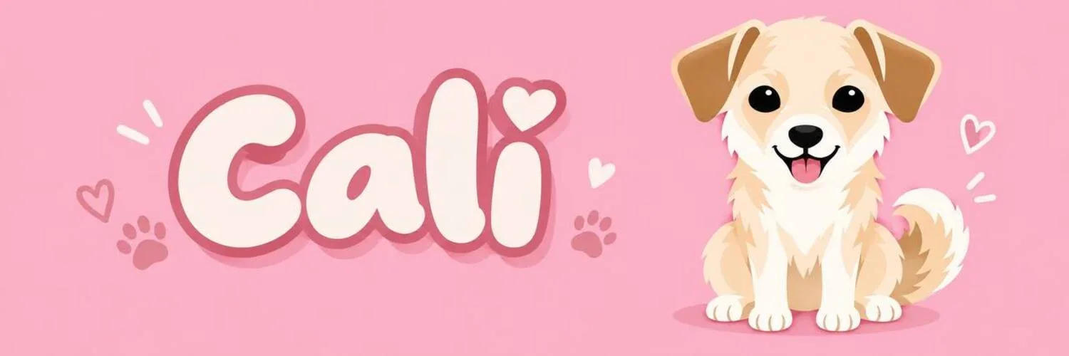 CALI — illustrated terrier on a pink background