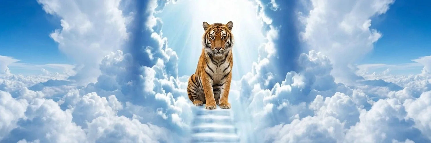 Composite artwork associated with the token on DEX Screener. This memorial setting does not document the tiger’s fate: police describe the animal as uninjured after the incident.